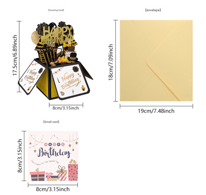 3D birthday box greeting card happy birthday card