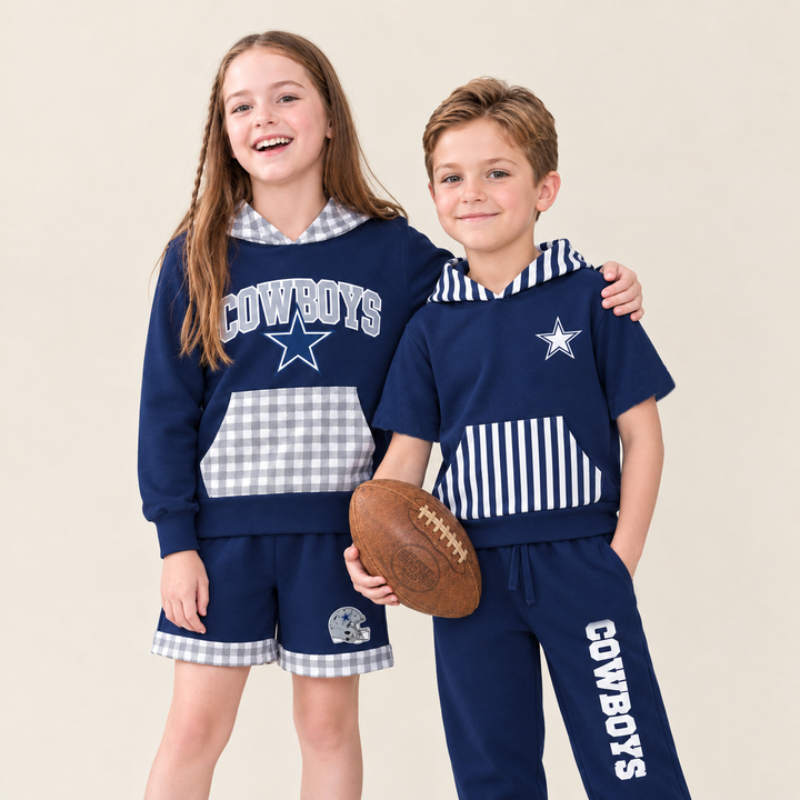 Girls Game Day Football Team Hoodie Sweater & Short 2PCS Set