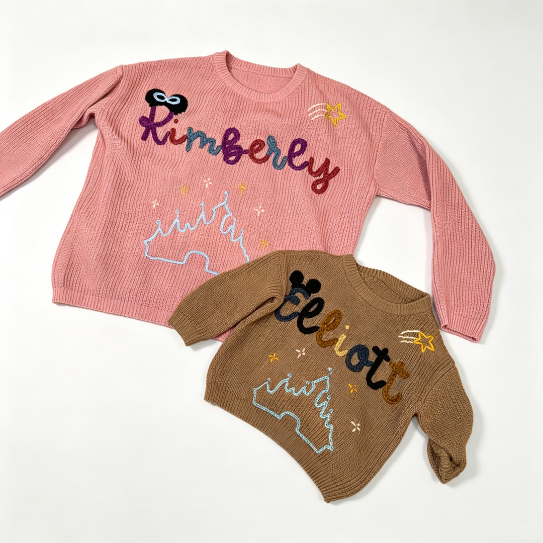 Hand Embroidered Personalized Knitted Sweater For Adults