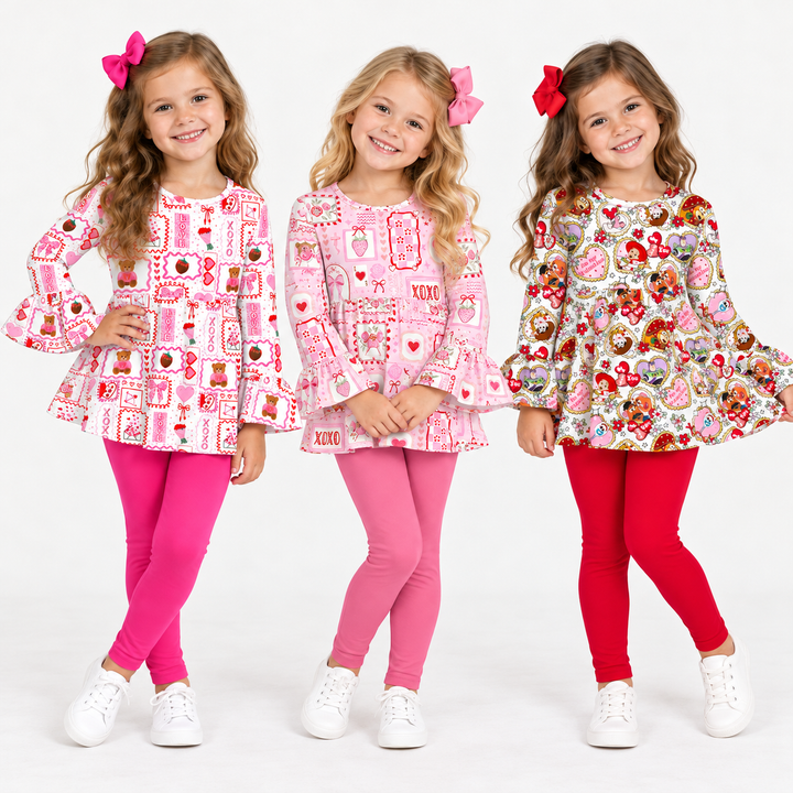 Three models wearing girls Valentine&